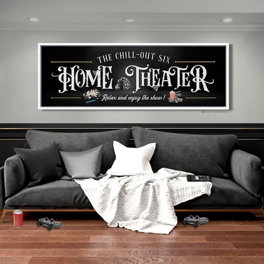 Home Theater Sign Personalized Movie Room Decor Theater Room Signs Home Theatre Cinema Sign Family Name Wall Art Lower Level Wall Decor